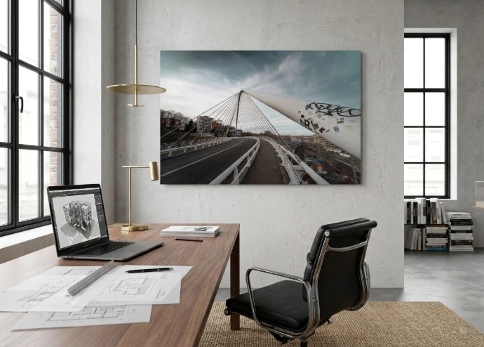 Photographie belge encadrée dans un bureau professionnel - décoration Oculi pour espaces de travail