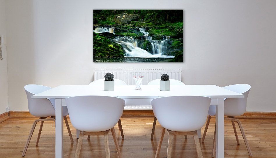 Tableau mural Cascade de la Hoëgne dans un intérieur nature - Photographie belge Oculi