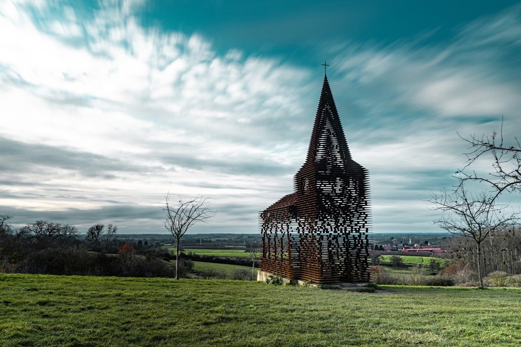 Église transparente de Looz (M (60x40cm), Alu Dibond)